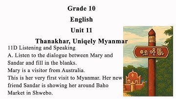 Grade 10 English Unit 11 Listening and Speaking