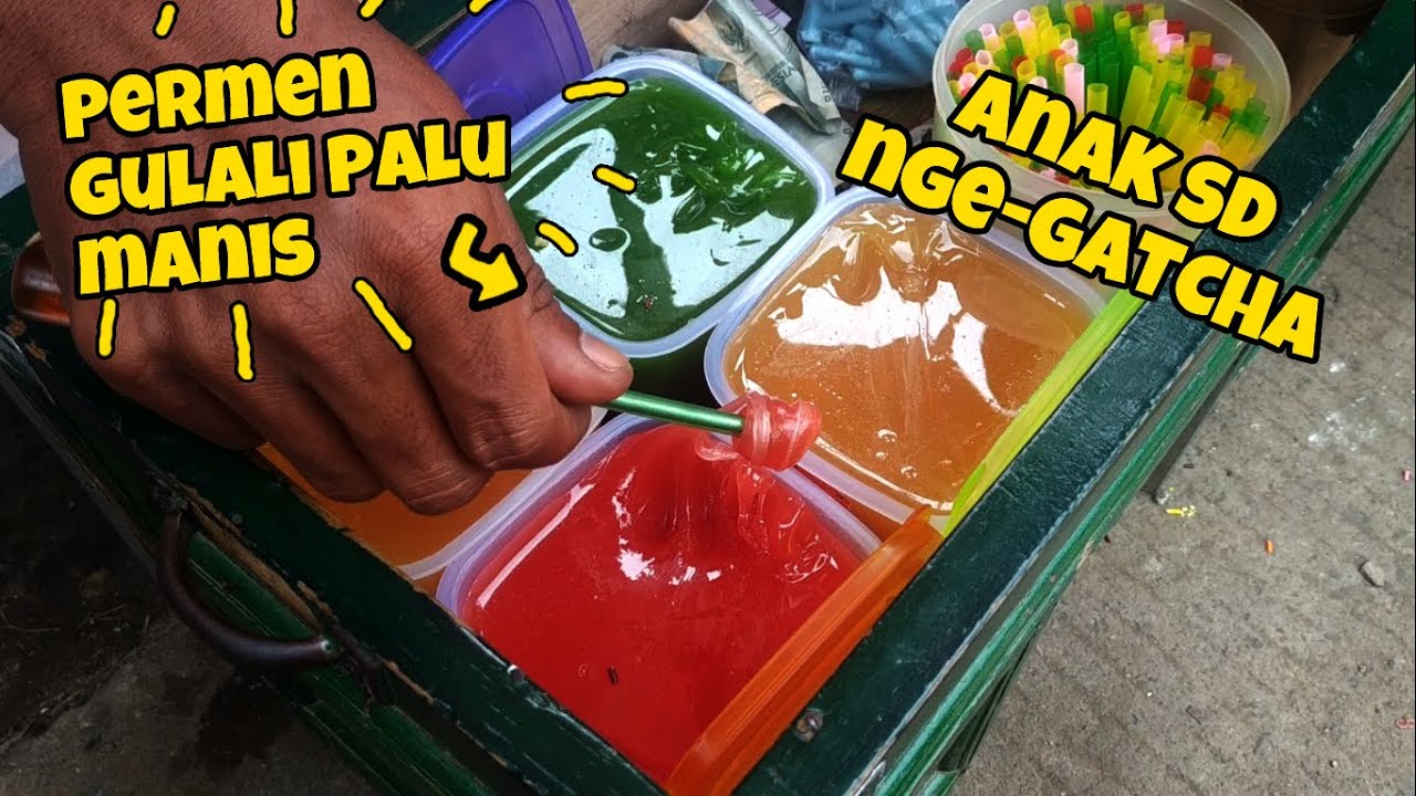 Kebahagiaan anak sekolah ada dimari Permen gulali manis | Indonesia Food Department