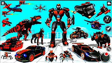 Dino Robot Limousine Transform Game : Robot Defender Form Alien Invasion l Android/ios - Gameplay