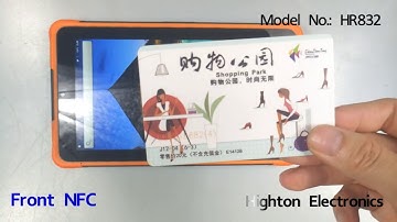 Front NFC rugged android tablet pc with front mifare card reader from Highton