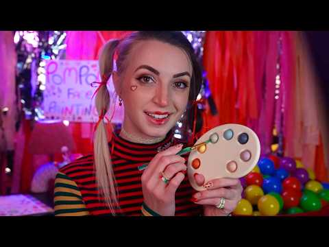 ASMR | Pom-Pom Does Your Face Paint & Clown Makeover