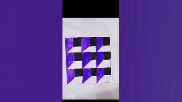 Simple Drawing With Squares on the Checker PaperFun easy optical illusion art #SHOrts How  Draw a3D