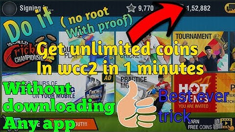 Hack 😨 wcc2 unlimited coins (No root) with proof || without downloading  any app || Hindi-urdu