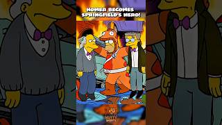 Homer Becomes Springfield's Hero! 🥹🔥 #simpsons #shorts