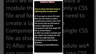 How to share CSS style sheets in Lightning Web Components #salesforcefighters News