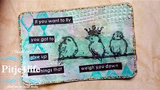 Birds spring Altered playing card ~ Reviving an old play card into something beautiful