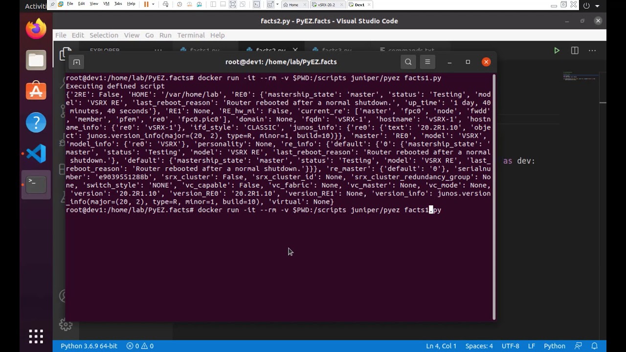 A screenshot of a command line window showing code from a script that’s been run.