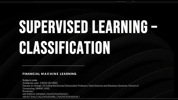 Classification Algorithms for Financial Machine Learning | SRM Institute of Science and Technology