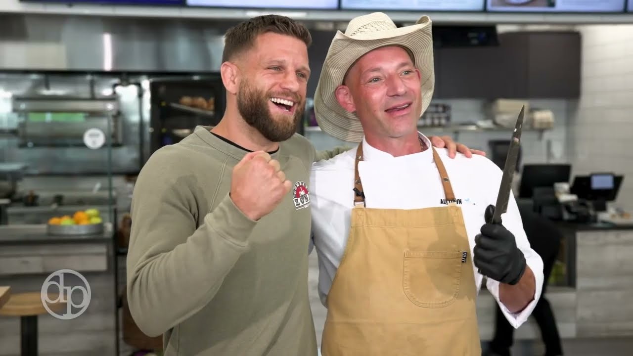 Dining Playbook and UFC fighter Calvin Kattar talk clean eating at Alltown Fresh.