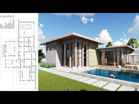 sketchup-one-story-house-3bedroom-exterior-design-from-blueprint-plan