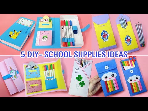 5 Cách làm đồ dùng học tập – làm đồ đựng bút - DIY SCHOOL SUPPLIES IDEAS | Liam Channel | Foci