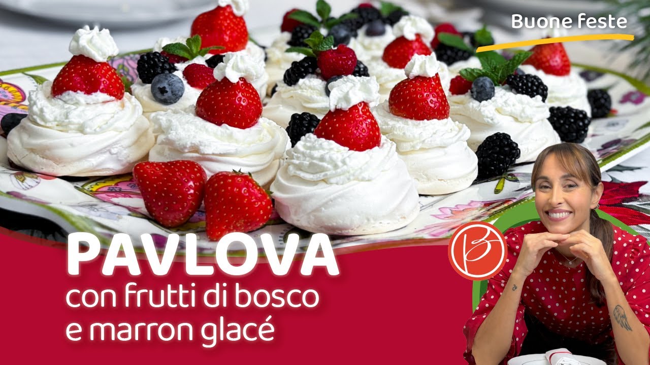 Pavlova mono porzione con frutti di bosco e marrone glacé - Christmas Edition - ￼ Benedetta Parodi