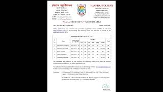 centre govt job// Hansraj college recruitment 2026// delhi university recruitment 2026// DU vacancy