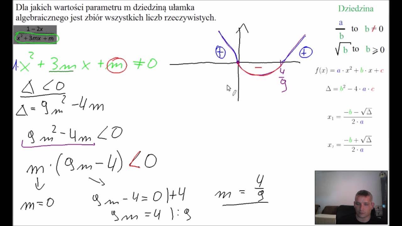 Dla Jakich Wartości Parametru M Dziedziną Jest Zbiór Liczb Rzeczywistych Dla jakich wartości parametru m dziedziną ułamka algebraicznego jest