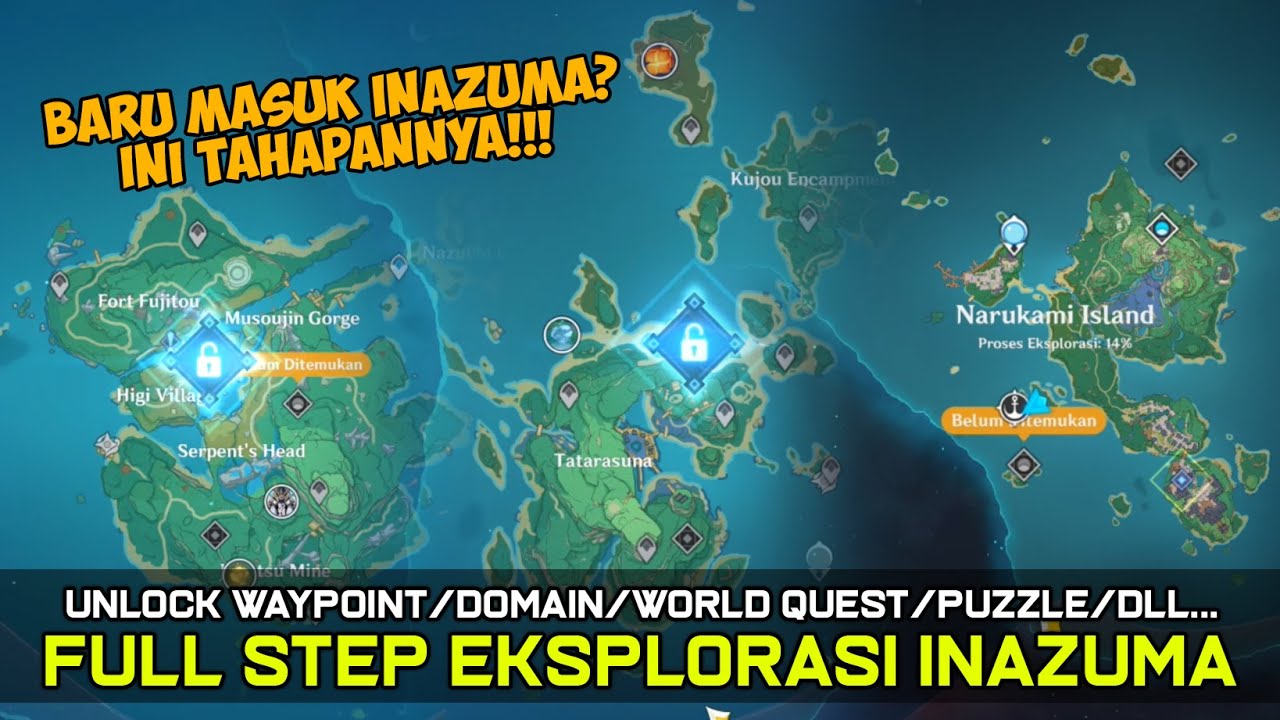 FULL Eksplorasi Inazuma (Unlock Waypoint/Domain/All Puzzle/Chest/Quest ...