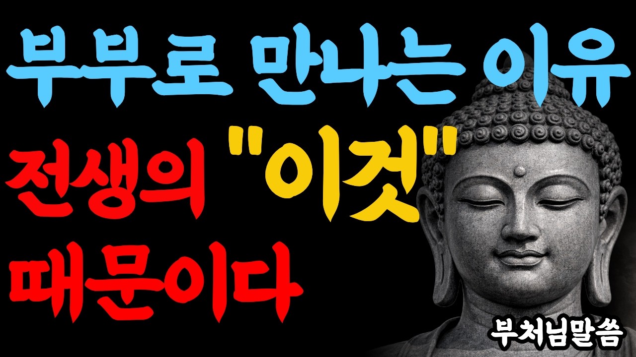 왜 하필 이 사람일까-부처님이 밝힌 부부 인연의 진짜 이유ㅣ 부부 전생인연 ㅣ불교 철학ㅣ불교 지혜ㅣ오디오북 ㅣ 부처님말씀 ㅣ ...