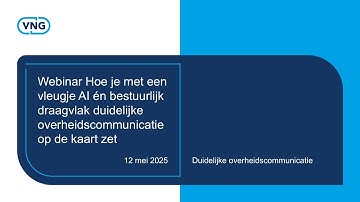 Webinar Duidelijke overheidscommunicatie 12-5-2025