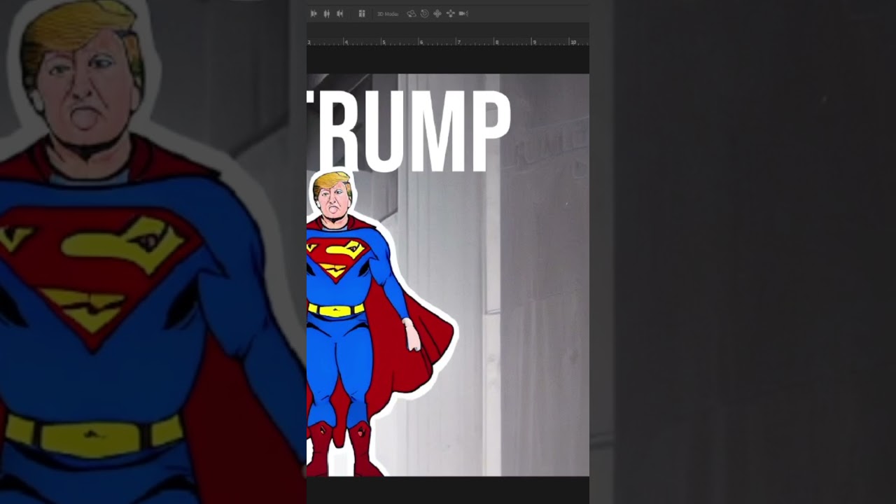 image of Donald Trump as superman created with AI re-edited to make it usable