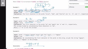Leetcode Weekly contest 359 - Easy- Check if a String Is an Acronym of Words