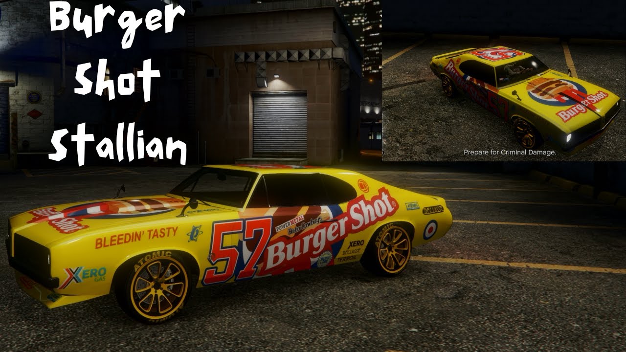 GTA ONLINE DECLASSE BURGER SHOT STALLION YouTube