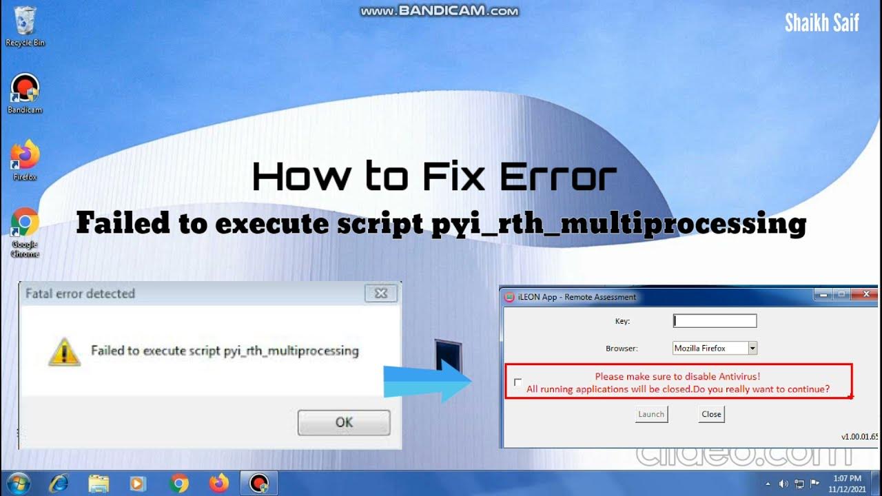 Failed to execute script