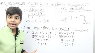 Class 6 Exercise 9a RS Aggarwal Solution class 6 exercise 9a ch 9 Linear equation in one variable