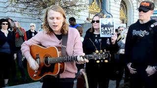 Ty Segall  talks about KUSF &amp; plays a new song, Goodbye Bread, at Save KUSF rally SF City Hall