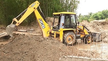 JCB Backhoe 3DX Machine Working Bridge Construction - JCB 4×4 Backhoe New Video