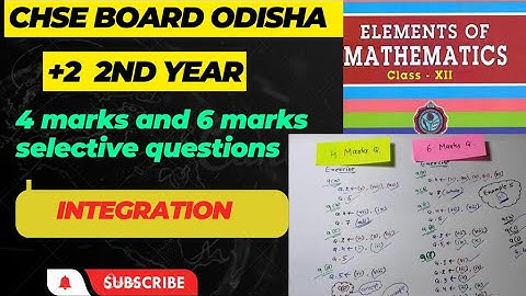 CHSE math most important Questions||Chapter 9- Integration ||Class 12 Board exam 2023