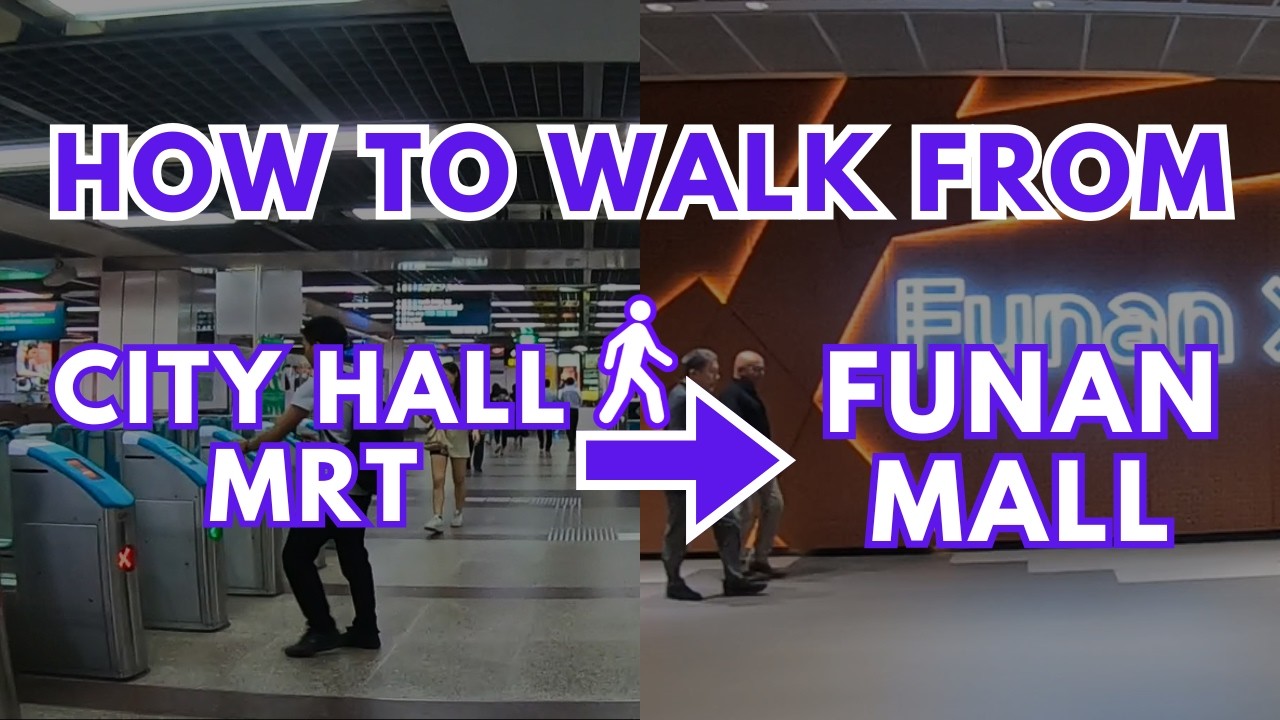 🚶‍♀️City Hall MRT to Funan Mall in 5 Mins (Fully Sheltered Walk!) | Walking Guide