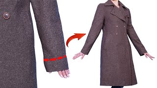 How to shorten coat sleeves without going to the tailor easily and quickly!