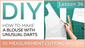 DIY: Working with basic patterns. 10 measurement cutting system. Making a blouse with unusual darts.