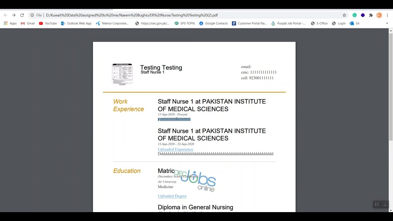 How to Complete profile on OEC's Job portal YouTube