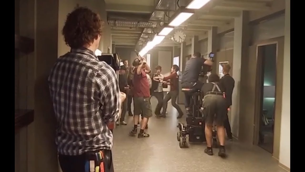 Soko Leipzig hinter den Kulissen 2019 (mit Melanie Marschke, Steffen Schröder, Alessandro Schuster)