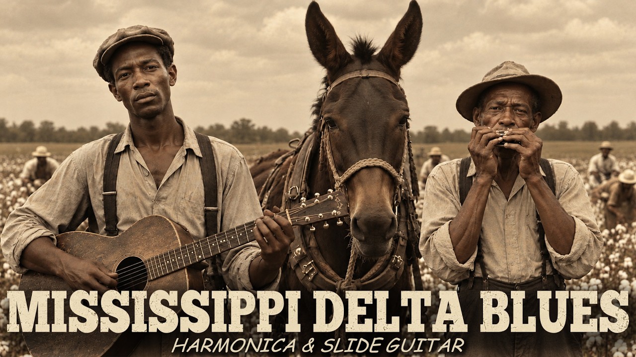 Mississippi Delta Blues 1930s 🎵 Raw Cotton Field Blues, Resonator Guitar & Harmonica