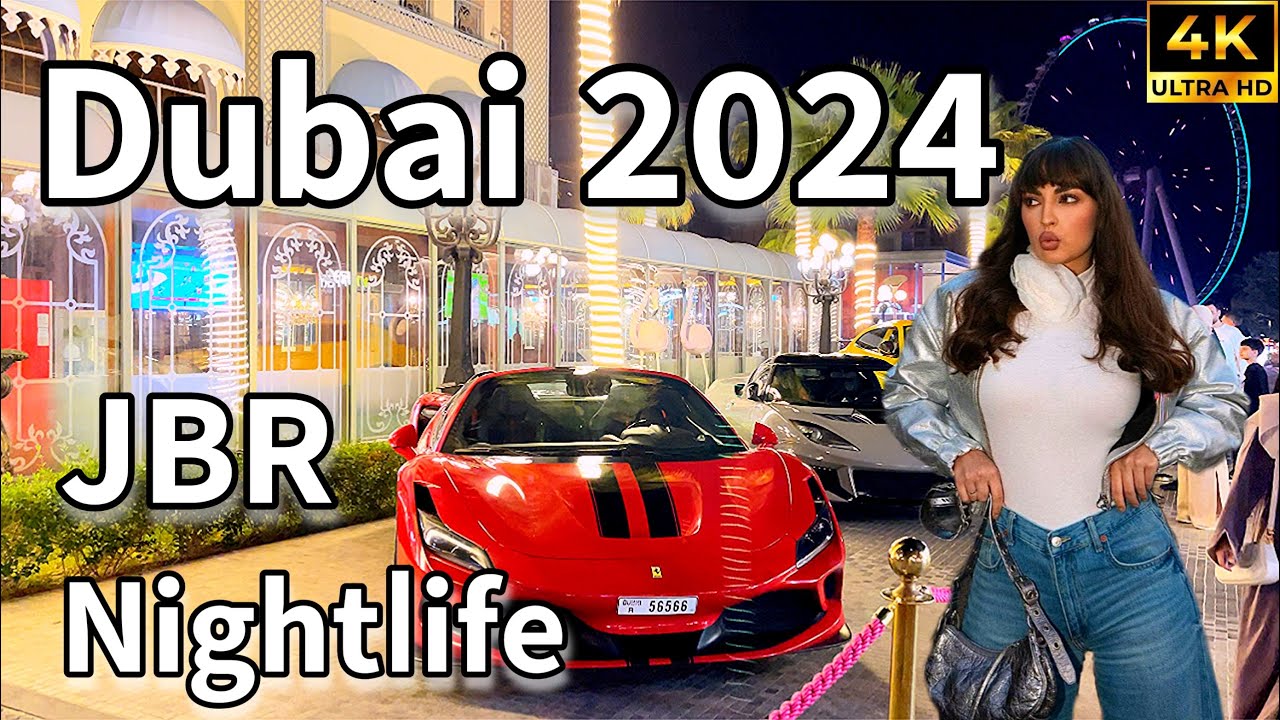 Dubai JBR 🇦🇪 Amazing JBR Nightlife 2024, Fireworks [4K ] Night Walking