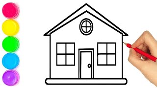 HOW TO DRAW A HOUSE DRAWING VERY EASY STEP BY STEP