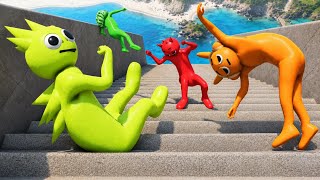 GTA 5 Incredibox Sprunki Team Ragdolls and Jumps Down Long Stairs
