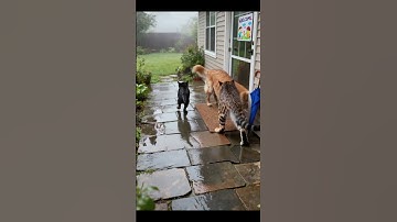 Will This Leopard Lose Control in the Backyard? 😱🐆#shorts #cute #funny #animals #leopard #dog #cat