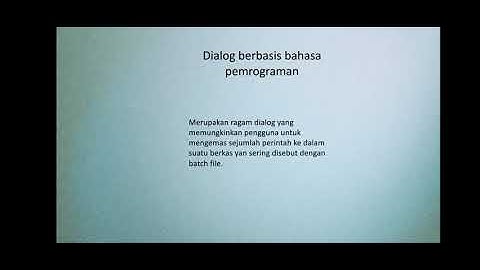 Ragam Dialog | Interaksi  Manusia dan Komputer