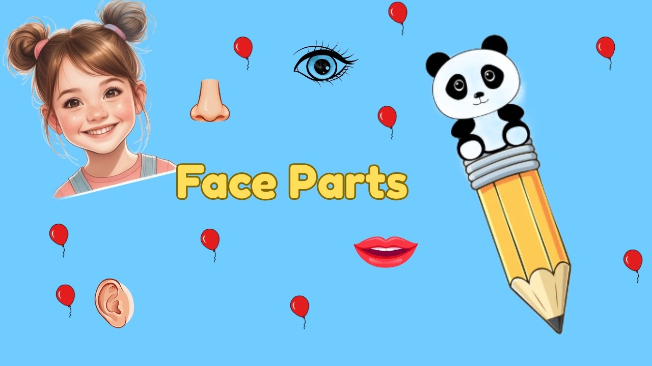 Learn Face Parts 👀👃👂 | English for Kids