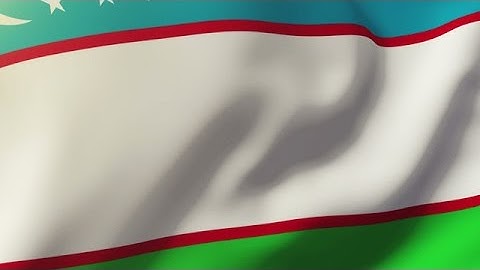 Uzbekistan Flag Waving In The Wind. Looping Sun Rises Style. Animation Loop Stock Video Footage