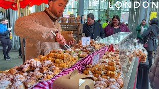 London Walk, London Street Food at the World Famouse Borough Market, London Walking Tour [4K HDR]
