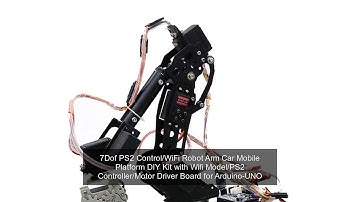 7Dof PS2 Control/WiFi Robot Arm Car Mobile Platform DIY Kit with Wifi Model/PS2 Controller/Motor Dr