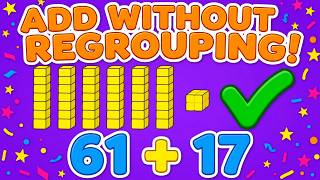 Adding Two-Digit Numbers with Base Ten Blocks   2nd Grade Math 1080p caption