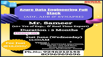 Azure Data Engineering Full Stack Online Training @ DURGASOFT