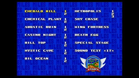 Sonic The Hedgehog 2 cheat for Mega Drive/Genesis - Level Select (with save state for emulators)