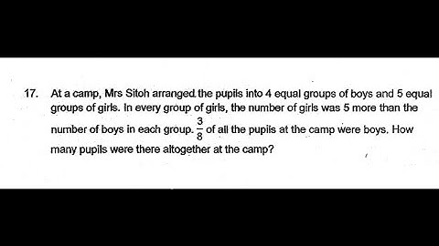 P6 2019 CHIJ Prelims Q17 - Fractions | Mrs Sitoh Camp boys girls pupils | PSLE Maths