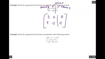 Convert a system to augmented matrix examples