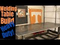 How to Build a Simple Heavy Duty Welding Table on a Budget Adjustable Legs w/ Casters | 4x8x1/2 Top